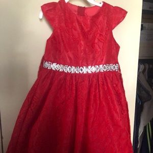Girls red lace dress